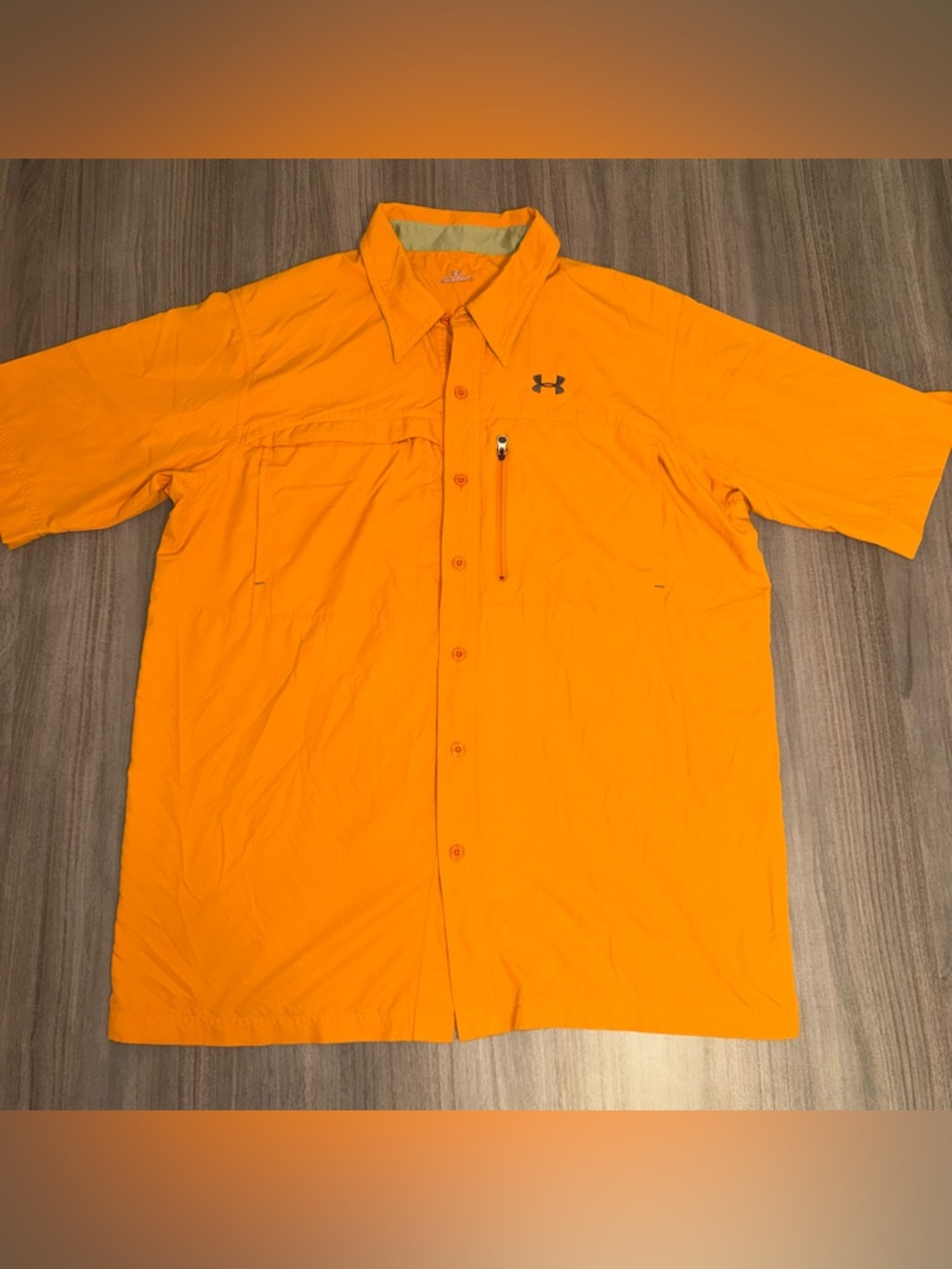 Under Armour Bright Orange Short Sleeve Performance Shirt Size L